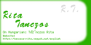 rita tanczos business card